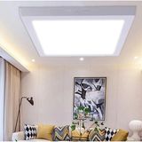 Mikasso LED Avize 24W Tavana Sıfır Kare LED Panel Beyaz Işık Beyaz Govde Full Ledli Kendinden Trafolu Metal - Çok Renkli