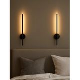 Mikasso LED Duvar Aplik Modern Dekoratif 50CM Pilli (Pil Hediye) Alüminyum Siyah - Çok Renkli