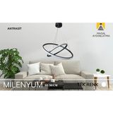 Mikasso LED Sarkı Avize Milenyum Antrasit Tek Renk Alüminyum 1 G4 Siyah Salon / Oturma Odası - Çok Renkli