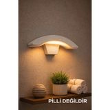 Mikasso LED Yarım Ay Aplik 3200K Duvar Lambası Modern Şık Dekoratif Iç Dış Mekan Aydınlatma Plastik Beyaz - Çok Renkli