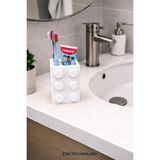 Mikasso LEGO Tasarım Diş Fırçalık ve Diş Macunluk Düzenleyici – Banyo Lavabo Üstü Organizer Plastik Beyaz - Çok Renkli