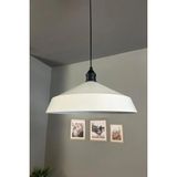 Mikasso Lema Beyaz Tekli Avize Siyah Lale Başlık Sarkıt Lamba Restoran Cafe Salon Avizeleri Metal 1 E27 Beya - Çok Renkli