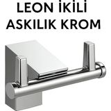 Mikasso Leon Ikili Askılık Krom Duvara Monte Krom Gümüş Modern - Çok Renkli