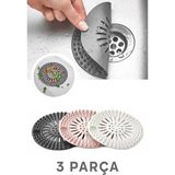 Mikasso Leon Life 3 Adet Yuvarlak Lavabo ve Küvet Süzgeci, Lavabo Tıkacı Renkli M-140 Plastik