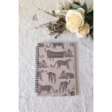 Mikasso Leopar Telli Defter A5, Kareli ,60 Yaprak 120 Sayfa Notepad Bloknot, Not Kağıdı, Okul Defterı Karton - Çok Renkli