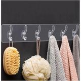 Mikasso 'li Kendinden Yapışkanlı Güçlü Şeffaf Askılık - Kapı Arkası Mutfak Duvar Banyo Plastik Gri