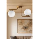 Mikasso Lora Modern Ikili Avize Cam 2 E27 Sarı Salon / Oturma Odası - Çok Renkli