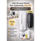 Mikasso Lüks Duvara Monte Sıvı Sabunluk 300 ml – Manuel Basmalı Abs Banyo & Mutfak Sabun Dispenseri Plastik - Çok Renkli