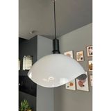 Mikasso Luna Beyaz Tekli Avize Siyah Fener Başlık Sarkıt Lamba Restoran Salon Aydınlatma Metal 1 E27 Beyaz S - Çok Renkli