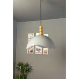 Mikasso Luna Gri Tekli Avize 3 Boncuk Başlık Sarkıt Lamba Restoran Salon Aydınlatma Metal 1 E27 Gri Salon / - Çok Renkli