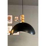 Mikasso Luna Siyah Tekli Avize Üç Boncuk Başlık Sarkıt Lamba Restoran Salon Aydınlatma Metal 1 E27 Siyah Sal - Çok Renkli