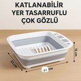 Mikasso Lüx Sihirli Katlanabilir Tabaklık Bulaşıklık Kurutmalık Tezgah Üstü Gri Silikon Gri Ürünün Kullanım - Çok Renkli