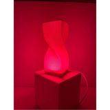 Mikasso Luximodern Twist Tasarım Pembe Dekoratif Masa Lambası - Modern Geometrik Abajur - Gece Lambası Plast - Çok Renkli