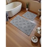 Mikasso Lyraa Pamuklu Banyo Paspas Takımı (60X100)(50X60)GRI+-001 Pamuk Polyester Gri - Çok Renkli