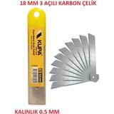 Mikasso Maket Bıçağı Yedeği 1 Kutu (10 Yaprak) 3 Bileme Açılı 0.5mm Kalınlık Sağlam Ürün Kalitesi