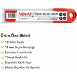 Mikasso Maket Bıçağı Yedek Uç 10'lu Kalınlık 0.5 Maket Bıçağı Ağzı