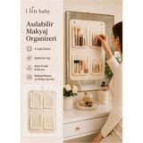 Mikasso Makyaj Organizeri Asılabilir 4 Cepli Şeffaf Kozmetik Düzenleyici Banyo Dolap Makyaj Masası Organizer - Çok Renkli