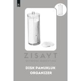 Mikasso Makyaj Organizeri,disk Pamukluk Organizeri Makyaj Pamuk Kutusu, Makyaj Pamuğu Kutusu Plastik Beyaz - Çok Renkli