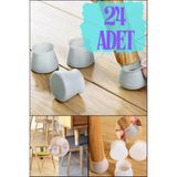 Mikasso Masa Sandalye Ayak Koruyucu Gürültü Engelleyici Çizilme Engelleyici 24 Lü Set Gri