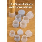 Mikasso 🪑masa ve Sandalye Ayak Koruyucu Silikon Beyaz