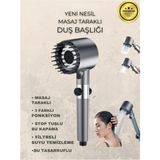 Mikasso Masajlı 5 Fonksiyonlu Filtreli Arıtmalı Duş Başlığı – Ayarlanabilir Su Basınçlı Lüks El Duşu Siyah P