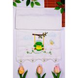 Mikasso Maskotlu Kurbağa Figürlü Kadife Mutfak Havlusu 30X50 cm Kadife Tekil Ürün Beyaz - Çok Renkli