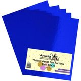 Mikasso Mavi 50X70 Metalik Aynalı Fon Kartonu 5 Adet 1 Paket Aynalı Metalik Fon Kartonu - Çok Renkli
