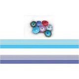 Mikasso Mavi - Beyaz / Lacivert - Beyaz Renk Geçişli, Çizgili Quilling Kağıdı - Çok Renkli