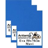 Mikasso Mavi Eva 50X70 cm 3 Adet Eva Süngeri Okul Kreş Anasınıfı Elişi Etkinlikleri - Çok Renkli