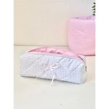 Mikasso Mavi Pötikare Kapitone Kalemlik – Çok Amaçlı Kumaş Kalem Kutusu ve Organizer Çanta (24X7X7 Cm) Tekst - Çok Renkli
