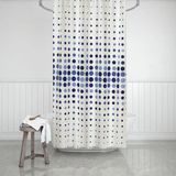 Mikasso Mavi Puantiyeli Banyo Perdesi Tek Kanat 1X180X200 Duş Perdesi Beyaz - Çok Renkli