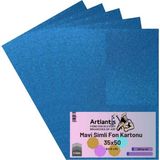 Mikasso Mavi Simli Karton 35X50 5 Adet Simli Karton Mavi 5 Adet 35*50 - Çok Renkli