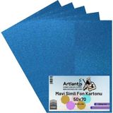 Mikasso Mavi Simli Karton 50X70 5 Adet Simli Karton Mavi 5 Adet 50*70 - Çok Renkli