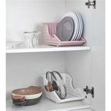 Mikasso Maxi Tabak ve Kapak Organizer Bulaşıklık Plastik Beyaz