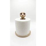 Mikasso Meerkat Tasarımlı Tuvalet Kağıdı Tutucu - Dekoratif Banyo Standı Plastik Bej - Çok Renkli