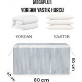 Mikasso Megaplus Yorgan Yastık Hurcu En Büyük Boy Hurç Sandık Tipi Hurç 80 x 60 Kumaş Gri Tr