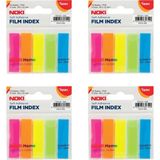 Mikasso Memo Film Index 5 Renk 12X45 mm 25 Yaprak (12050) 4 Adet Yapışkanlı Not Kağıdı - Çok Renkli