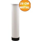 Mikasso Metal 20 cm Beyaz Ayarlanabilir Mobilya Kanepe Koltuk Baza Yükseltici Destek Ayağı Ayakları. Beyaz