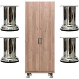 Mikasso Metal Dolap Vestiyer Komidin Vitrin Baza Ayağı 8 cm Çap 42 mm 4 Adet Kahverengi