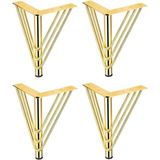 Mikasso Metal Gold Koltuk, Masa, Tv Ünitesi Ayağı 3 Telli 15 cm ( 4 Lü Paket ) Sarı