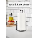 Mikasso Metal Kağıt Havluluk & Dik Havlu Peçetelik Siyah 28 cm Altın Ahşap - Çok Renkli