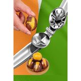 Mikasso Metal Kestane Çizici Kestane Çizer Kestane Çizeceği Çelik Gümüş