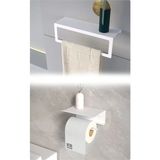 Mikasso Metal Modern Şık Banyo Askılığı ve Tuvalet Kağıdı Askılığı Ikili Set Beyaz - Çok Renkli
