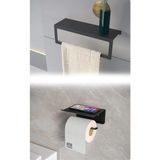 Mikasso Metal Modern Şık Banyo Askılığı ve Tuvalet Kağıdı Askılığı Ikili Set Siyah - Çok Renkli