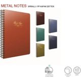 Mikasso Metal Notes 17X24 80 Yaprak Çizgisiz Defter Sert Spiralli Çizgisiz Orta Boy Kahverengi Not Defteri 8 - Çok Renkli
