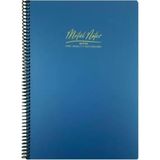 Mikasso Metal Notes A4 Spiralli Defter Kapak Çizgili 80 Yaprak Sert Spiralli Çizgili Orta Boy Mavi Not Defte - Çok Renkli