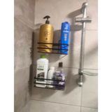 Mikasso Metal Paslanmaz 2 Li Banyo Düş Rafı Metal Siyah - Çok Renkli