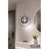 Mikasso Metal Premium Krom Raven Tekli Avize Metal 1 E27 Gümüş Salon / Oturma Odası - Çok Renkli