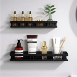 Mikasso Metal Siyah Duvar Rafı 2’li Set – Banyo Mutfak Ofis Düzenleyici Metal Siyah - Çok Renkli