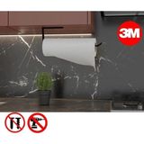 Mikasso Metal Siyah Yapışkanlı Tuvalet Kağıtlık ve Kağıt Havluluk